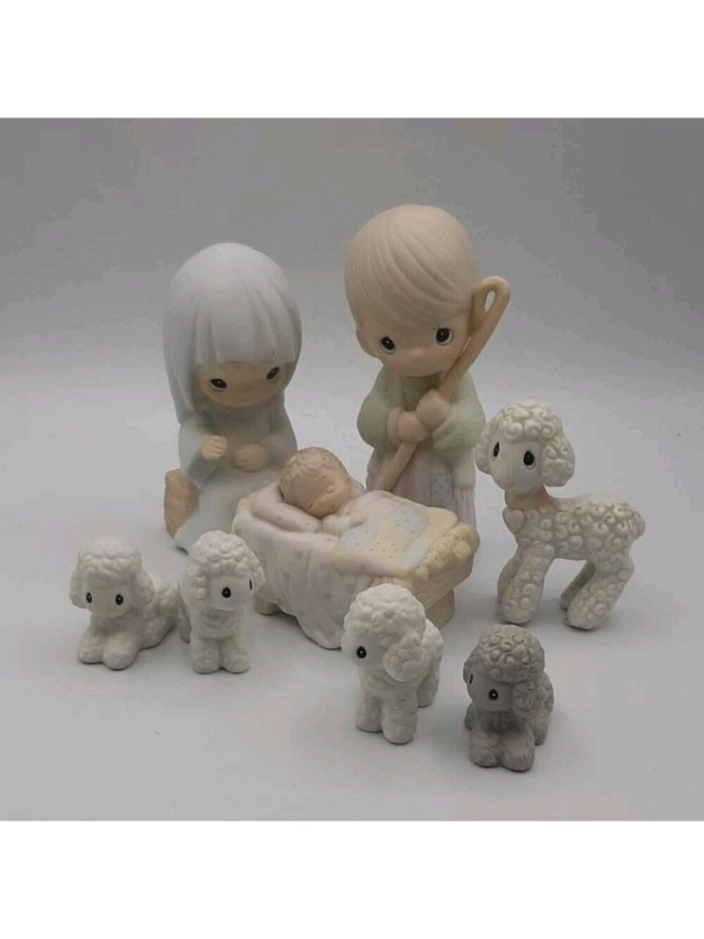 Precious Moments Come Let Us Adore Him Christmas Nativity 8pc 1986 Enesco 104000